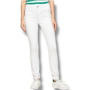 Tommy Hilfiger Women's Bright White Denim High Rise Tapered Size 16 Skinny Jeans
